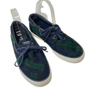 Sperry Pier Plaid Boat Shoes Size 9